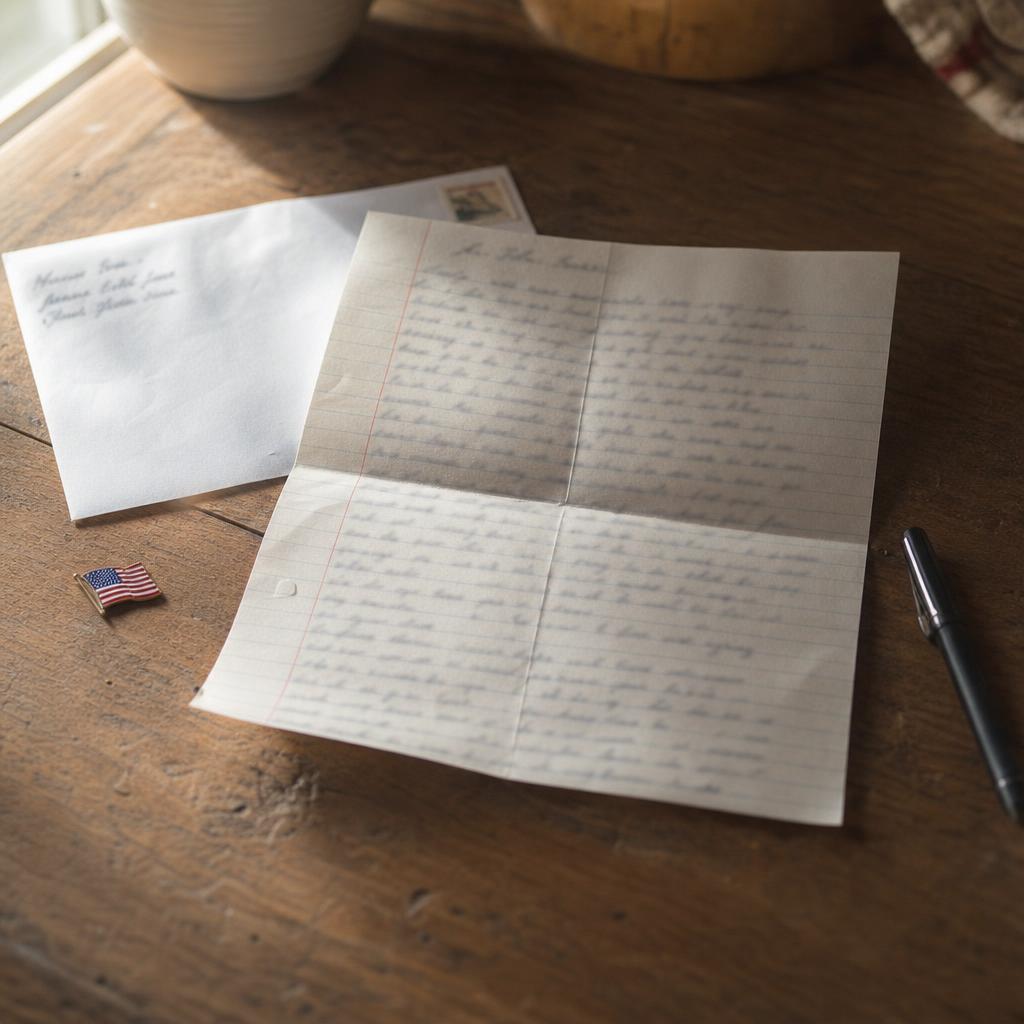 A handwritten letter home
